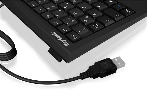 ACK-540U+ (UK) Mini-Tastatur, SoftSkin, Smart-Touchpad, USB, schwarz-0