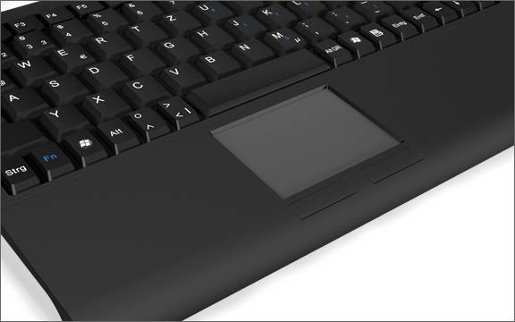 ACK-540U+ (UK) Mini-Tastatur, SoftSkin, Smart-Touchpad, USB, schwarz-2
