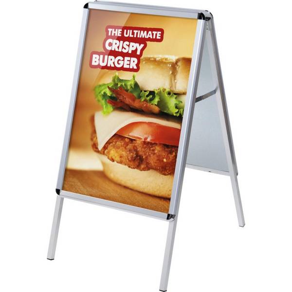 K.57 Doppelseitiger Plakataufsteller, für den Außeneinsatz, Aluminium, DIN A1, 32mm