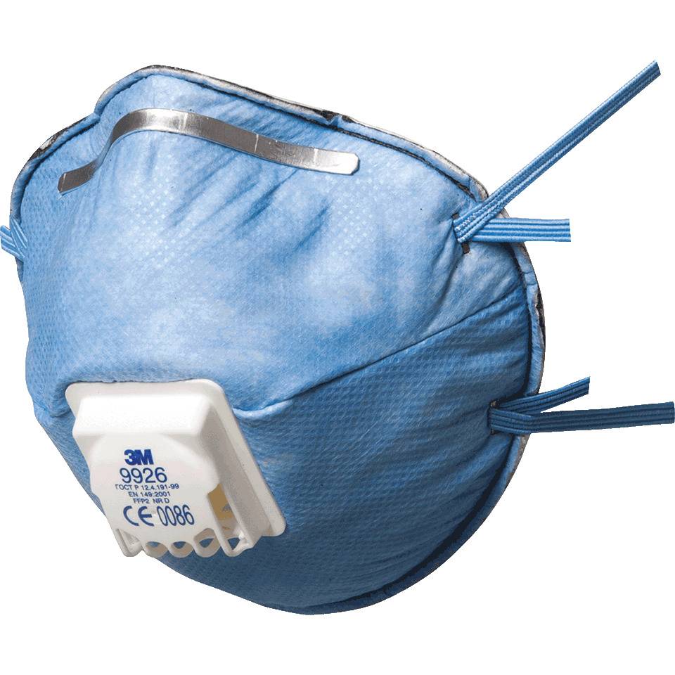 3M 9900 Speciality Atemmaske Störende Gerüche FFP2 EN 149:2001 + A1:2009 Weiß, Blau Eingegossen 10 Per Pack Stück-0