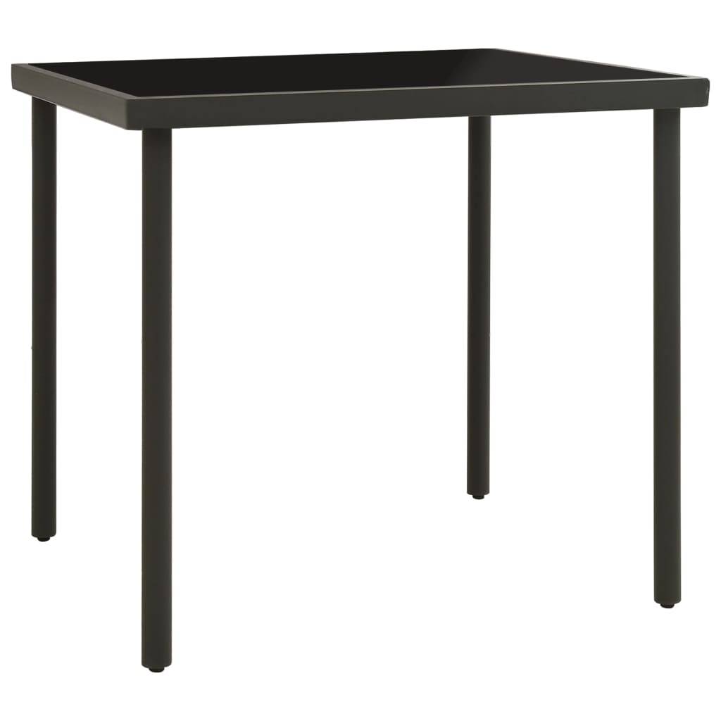 Garten-Esstisch Anthrazit 80x80x72 cm Glas und Stahl-0