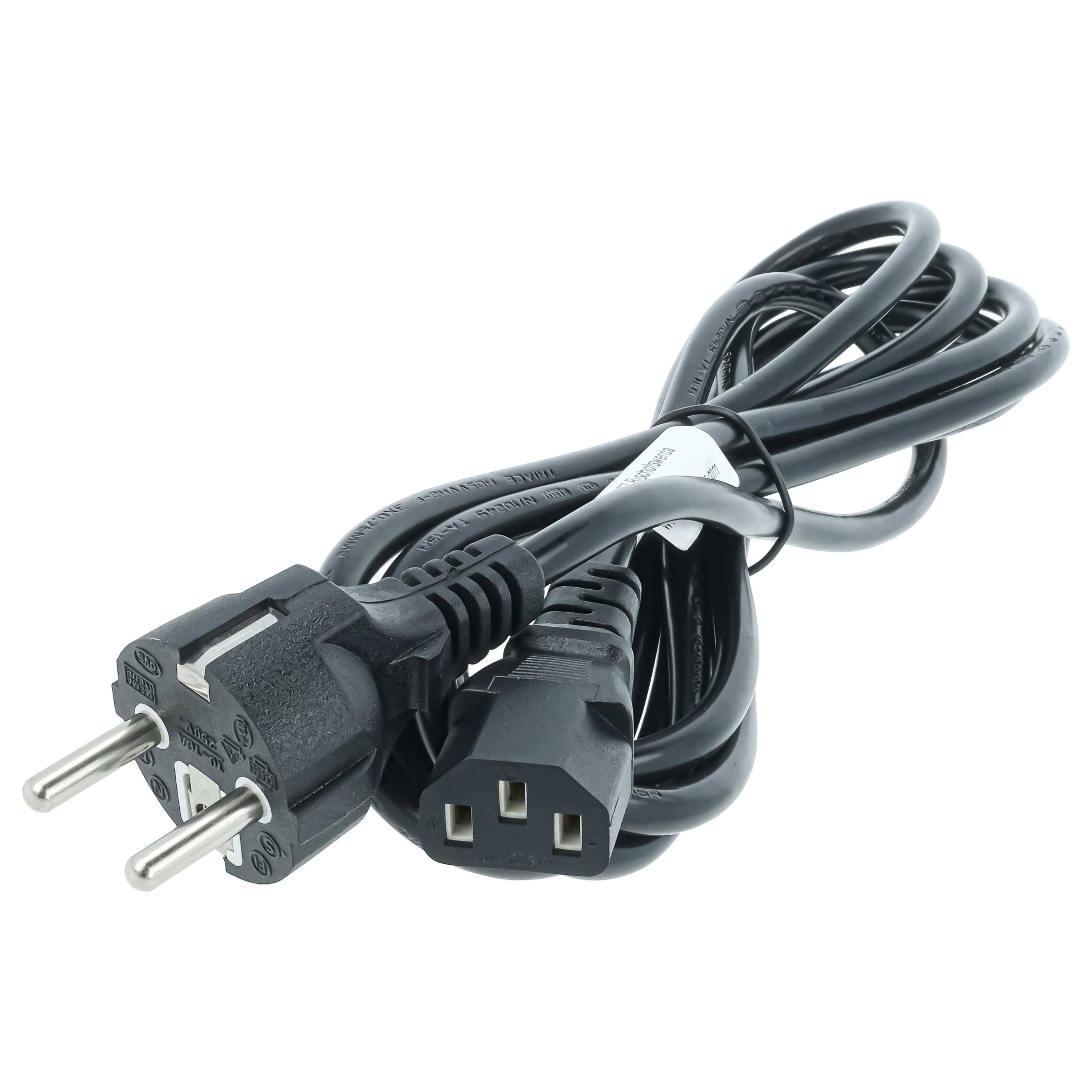 vhbw 5x Netzkabel für Kaltgeräte Schutzkontaktstecker C13 Buchse 3m | für PC Monitor Computer Drucker usw.-2