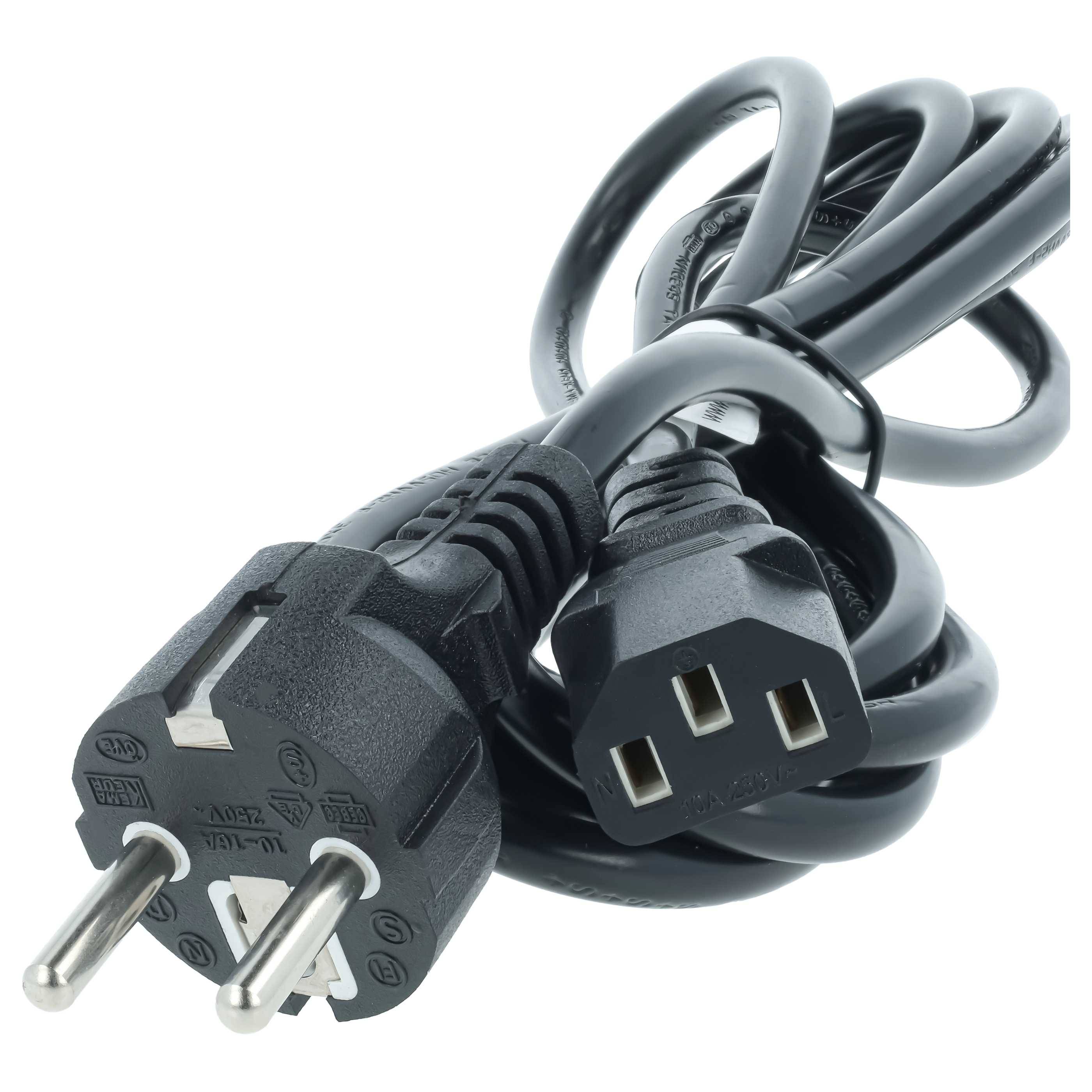 vhbw 5x Netzkabel für Kaltgeräte Schutzkontaktstecker C13 Buchse 3m | für PC Monitor Computer Drucker usw.-3