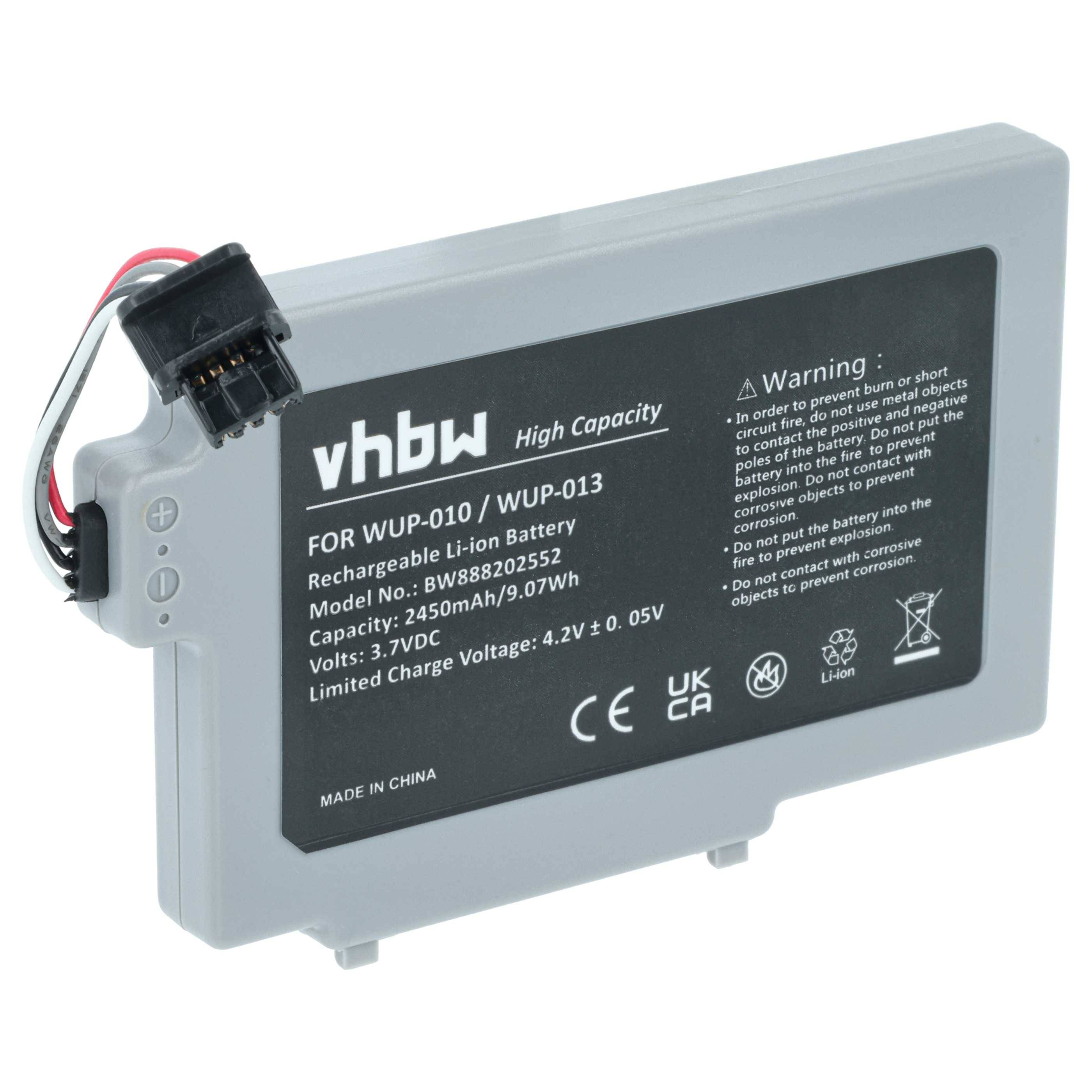 vhbw Akku kompatibel mit Nintendo WUP-010 Gamepad Controller | (2450 mAh, 3,7 V, Li-Ion)-0