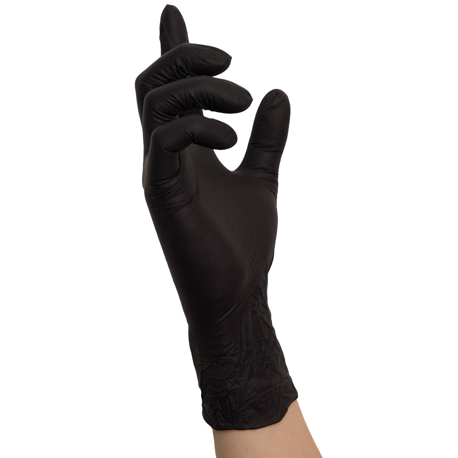 NITRAS BLACK WAVE, Nitril-Einmalhandschuhe, schwarz, EN 455, Box à 100 Stück-2