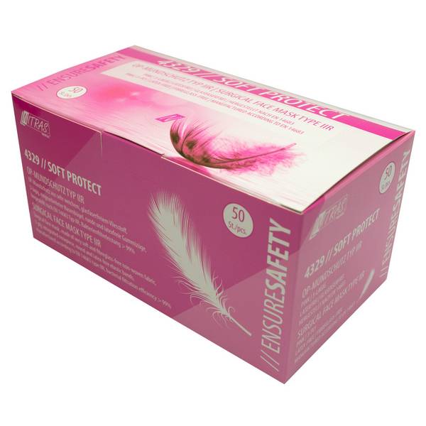 NITRAS SOFT PROTECT, medizinische Gesichtsmaske, pink, EN 14683, Box à 50 Stück
