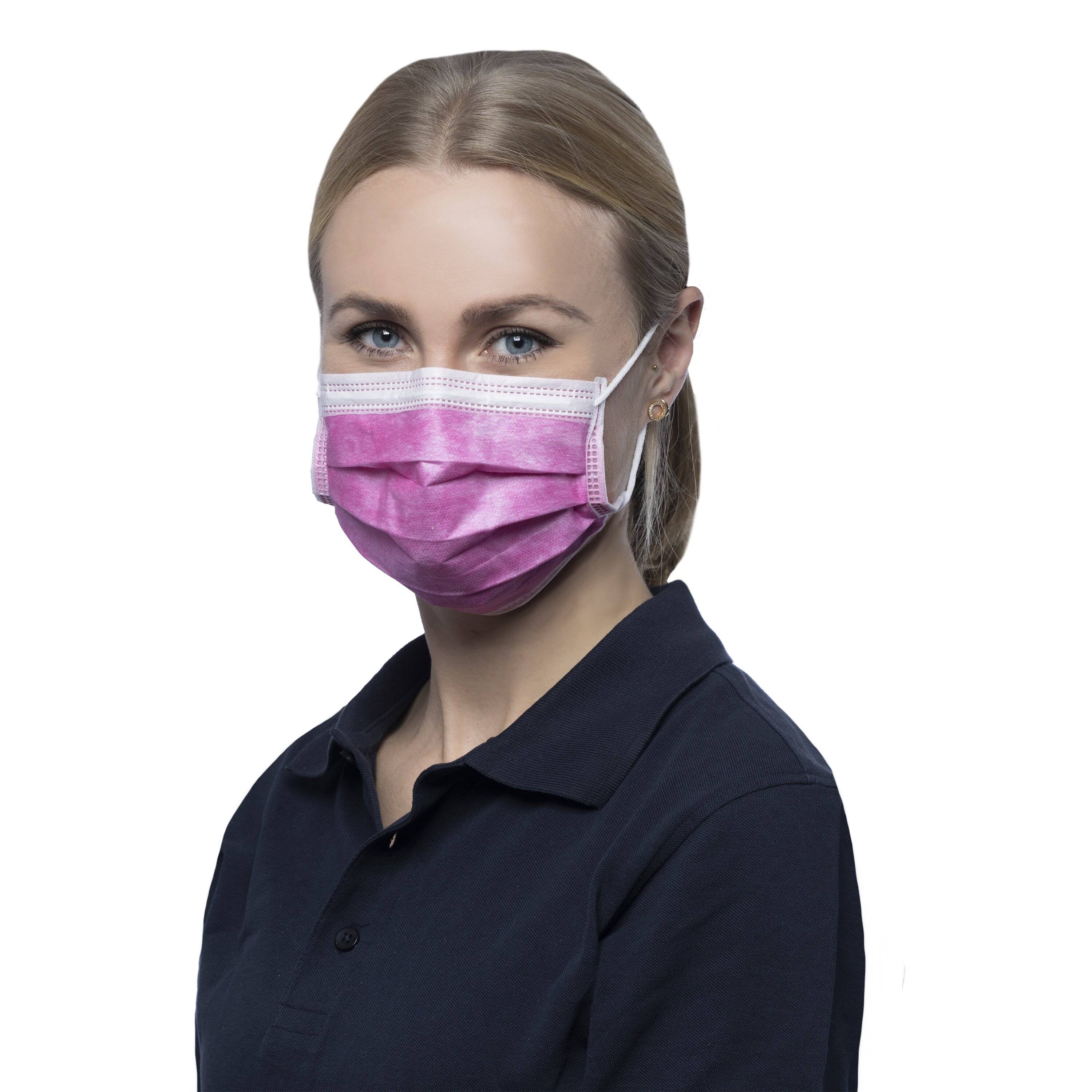 NITRAS SOFT PROTECT, medizinische Gesichtsmaske, pink, EN 14683, Box à 50 Stück-2