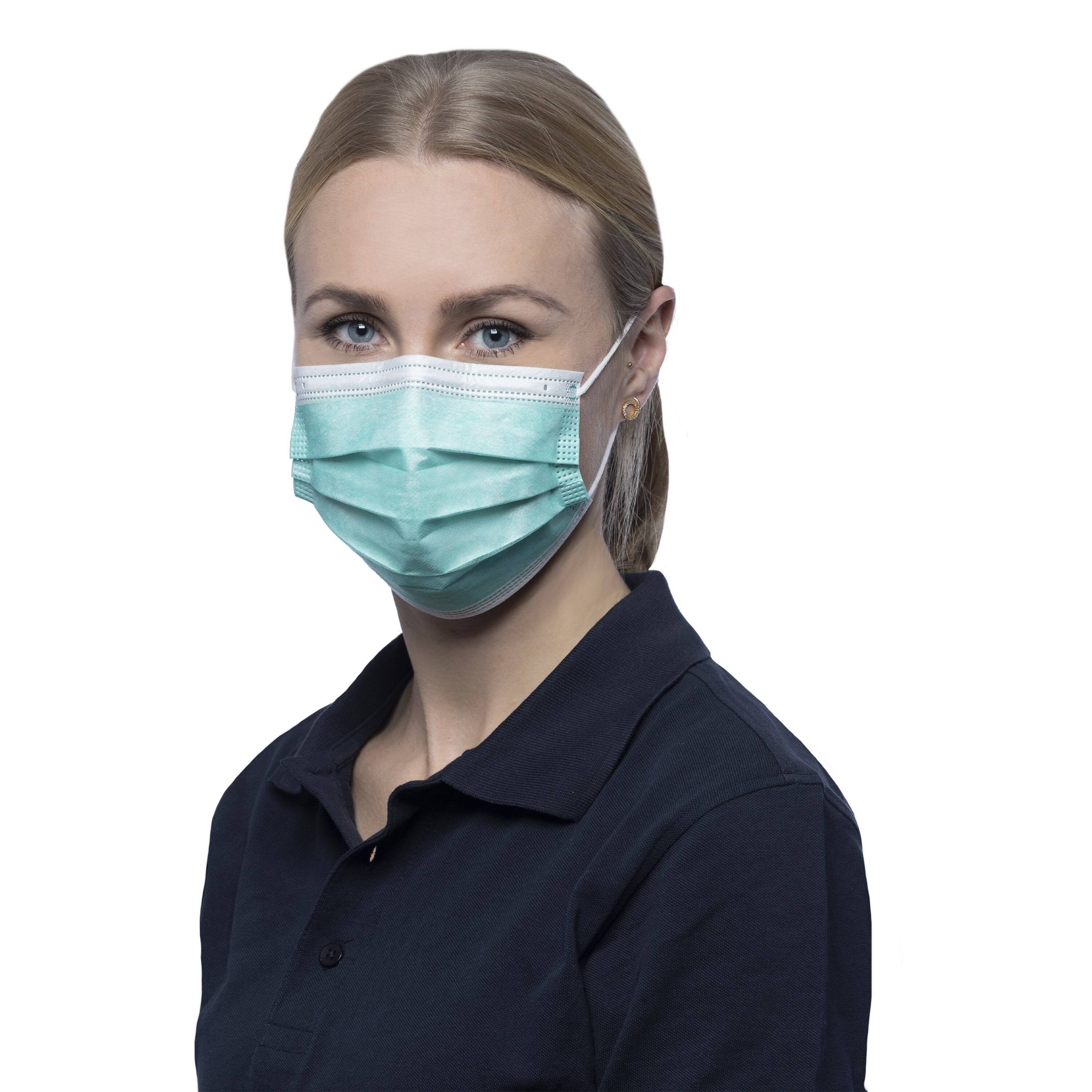 NITRAS SOFT PROTECT, medizinische Gesichtsmaske, grün, EN 14683, Box à 50 Stück-2