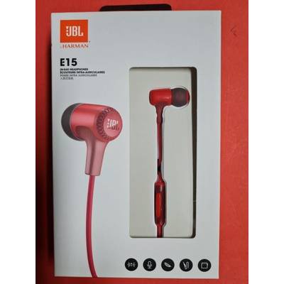 JBL E15 In-Ear Kopfhörer Headset 3,5mm mit Knopf- / Mikrofonsteuerung - rot