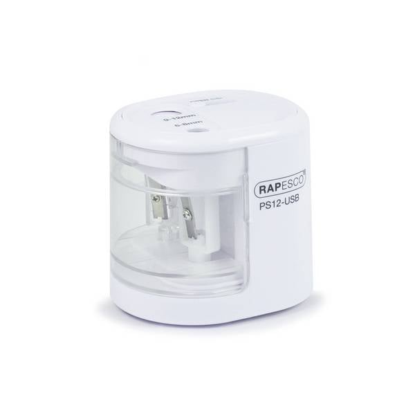 RAPESCO Elektrischer Doppel-Spitzer PS12-USB, weiß