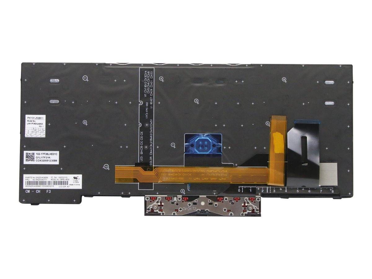 Chicony - Ersatztastatur Notebook - hinterleuchtet - Deutsch - Schwarz - für ThinkPad P14s Gen 1 20S4, 20S5, T14 Gen 1 2-0