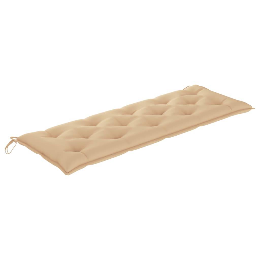 vidaXL Stapelbare Gartenbank mit Auflage 159 cm Massivholz Teak-2