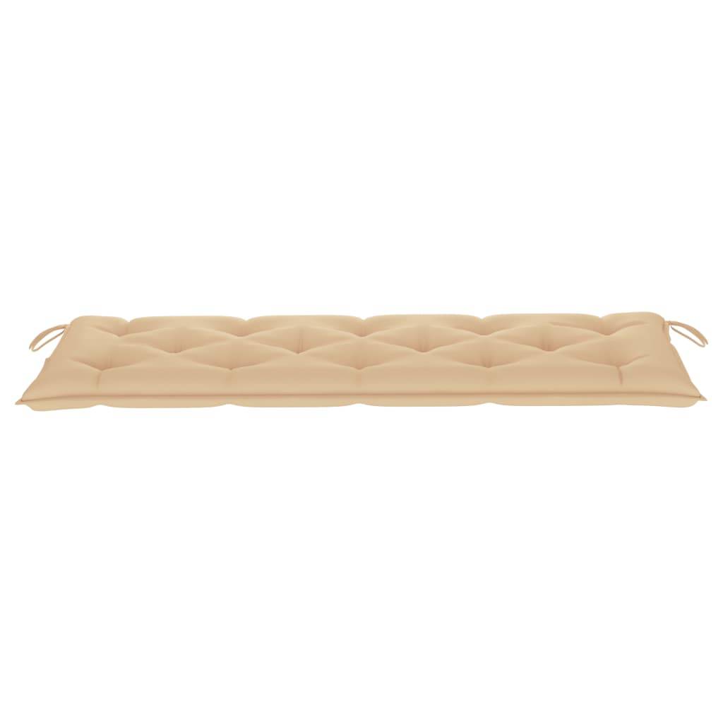vidaXL Stapelbare Gartenbank mit Auflage 159 cm Massivholz Teak-3