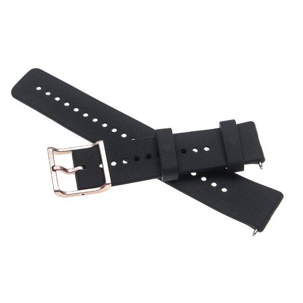 vhbw Ersatz Armband kompatibel mit Polar Unite Fitnessuhr | Smartwatch - 12,8 + 9,1 cm Silikon schwarz / rosa-metallic