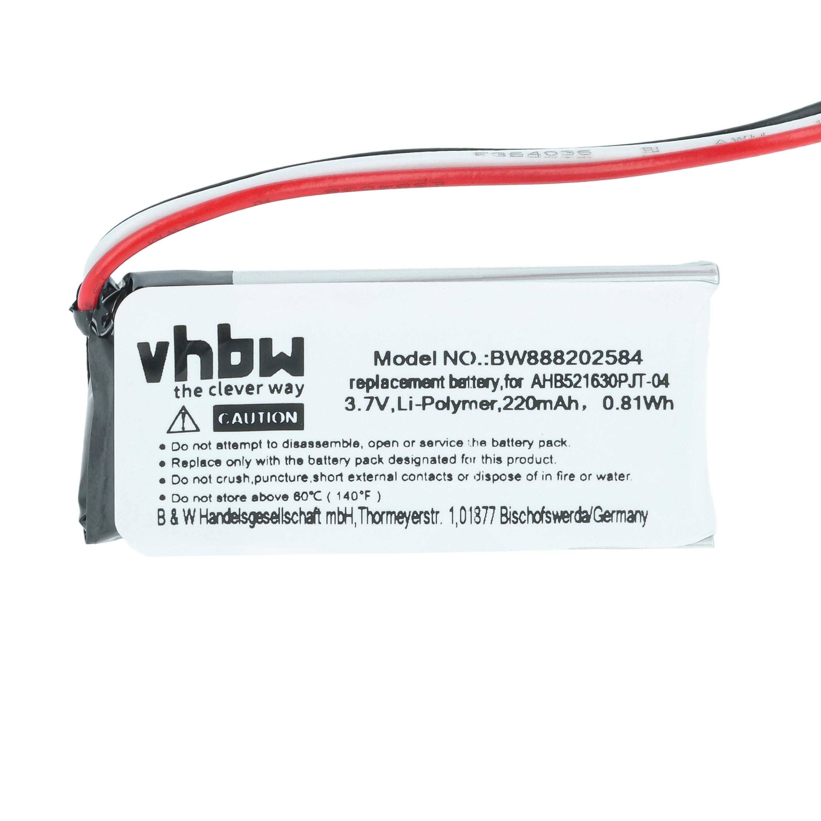 vhbw Akku Ersatz für Logitech AHB521630PJT-04 | für kabellose Maus (180 mAh, 3,7 V, Li-Polymer)-3