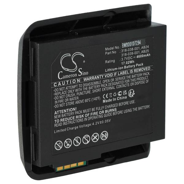 vhbw Akku Ersatz für Intermec 1015AB02 | 318-038-001, 318-039-001 für Barcodescanner POS (4600mAh, 3,7V, Li-Ion)