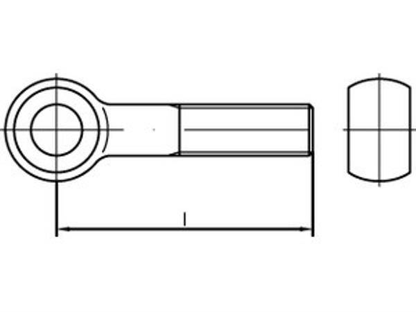 Augenschraube DIN 444 Form B BM 16 x 90 A 2 10 Stück
