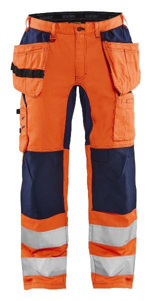 BLAKLÄDER Warnschutzbundhose 1552 HighVis orange/marine Gr.D88 Arbeitshose-0