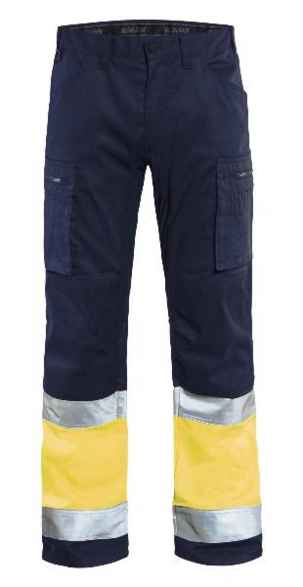 BLAKLÄDER Warnschutzbundhose 1551 marine/gelb Gr.D100 Arbeitshose