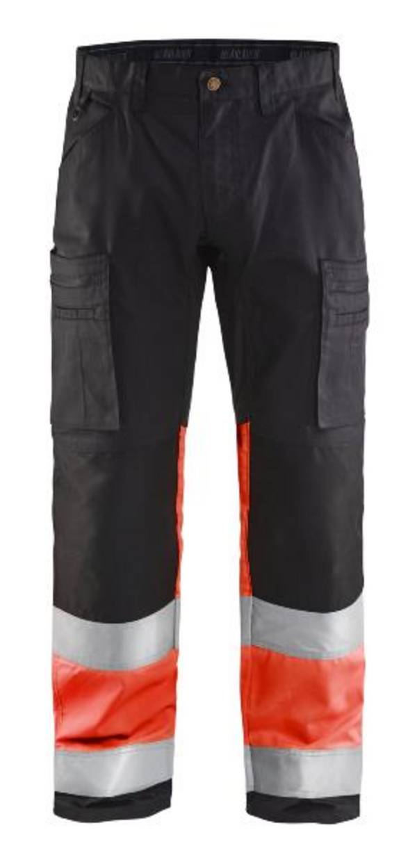 BLAKLÄDER Warnschutzbundhose 1551 schwarz/rot Gr.D96 Arbeitshose