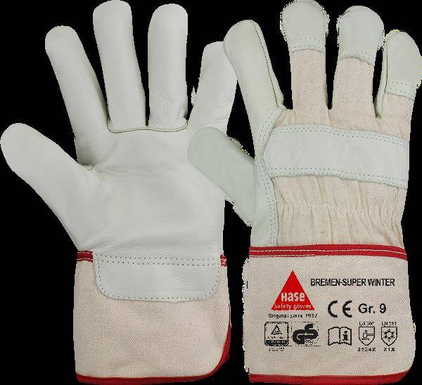 631293300-10,HASE BREMEN-SUPER-WINTER, 5 Fg.-Handschuhe aus Vollleder Größe 10-0