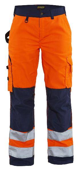 Damen Warnschutzhose 7155 orange marine Groesse 48-0