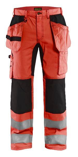BLAKLÄDER Warnschutzbundhose 1552 HighVis rot/schwarz Gr.C146 Arbeitshose-0