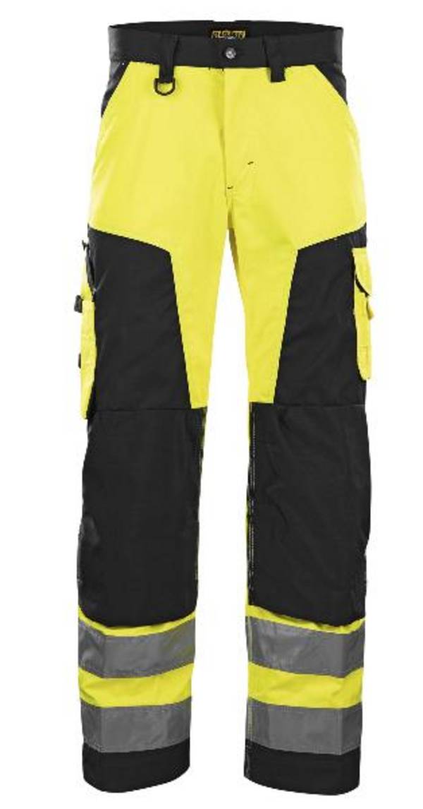 Herren Warnschutzhose 1566 gelb schwarz Groesse 48
