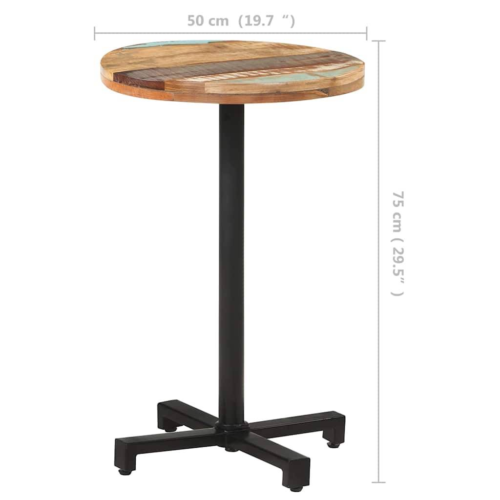 vidaXL Bistrotisch Rund Ø50x75 cm Altholz Massiv-4