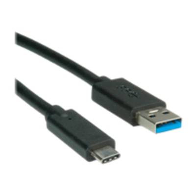 Roline USB-Kabel USB 3.2 Gen1 (USB 3.0 / USB 3.1 Gen1) USB-A Stecker, USB-C® Stecker 1.00 m Schwarz Geschirmt 11.02.9011
