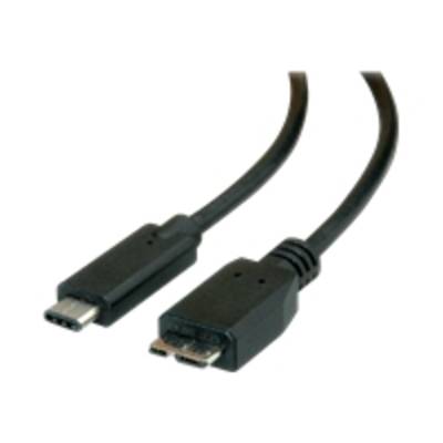 Roline USB-Kabel USB 3.2 Gen1 (USB 3.0 / USB 3.1 Gen1) USB-C® Stecker, USB-Micro-B Stecker 1.00 m Schwarz Geschirmt 11.0