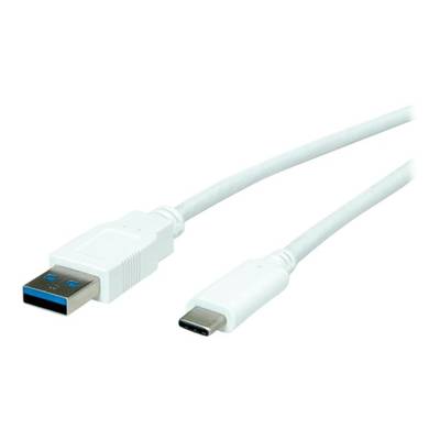 Value USB-Kabel USB 3.2 Gen1 (USB 3.0 / USB 3.1 Gen1) USB-A Stecker, USB-C® Stecker 0.50 m Weiß Geschirmt 11.99.9010