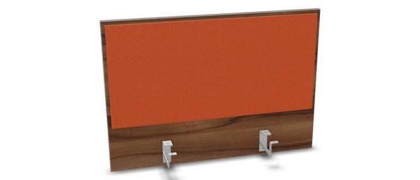 Aufsatz-Paneel,f. Schreibtisch,Anbau hinten,B 800mm,Holz pinnbar,NP-Tiepolo Nut,BN3012-orange