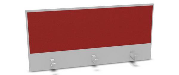 Aufsatz-Paneel,f. Schreibtisch,Anbau hinten,B 1200mm,Holz pinnbar,MP-hellgrau,BN4011-rot