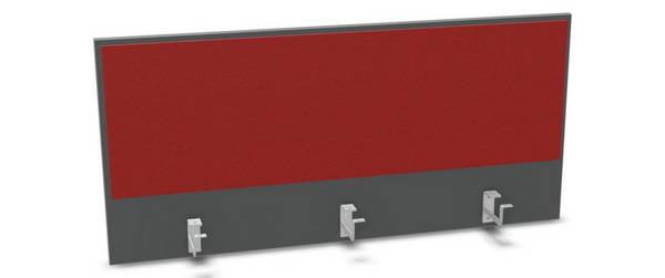 Aufsatz-Paneel,f. Schreibtisch,Anbau hinten,B 1200mm,Holz pinnbar,MS-dunkelgrau,BN4011-rot