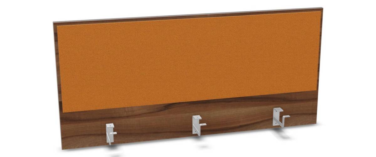 Aufsatz-Paneel,f. Schreibtisch,Anbau hinten,B 1200mm,Holz pinnbar,NP-Tiepolo Nut,BN3005-gelb-0