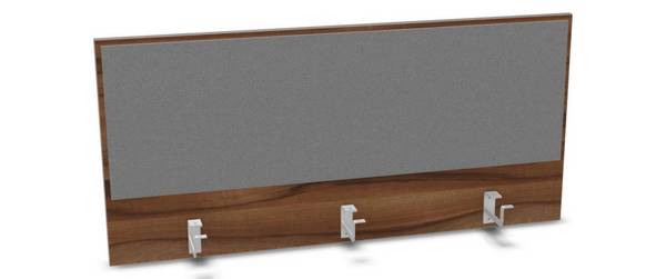 Aufsatz-Paneel,f. Schreibtisch,Anbau hinten,B 1200mm,Holz pinnbar,NP-Tiepolo Nut,BN8078-grau