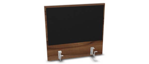 Aufsatz-Paneel,f. Schreibtisch,Anbau hinten,B 600mm,Holz pinnbar,NP-Tiepolo Nut,BN8033-schwarz
