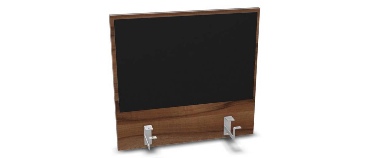 Aufsatz-Paneel,f. Schreibtisch,Anbau hinten,B 600mm,Holz pinnbar,NP-Tiepolo Nut,BN8033-schwarz-0
