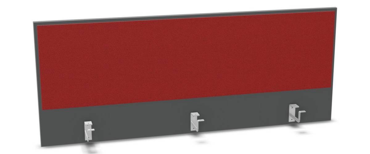 Aufsatz-Paneel,f. Schreibtisch,Anbau hinten,B 1400mm,Holz pinnbar,MS-dunkelgrau,BN4011-rot-5