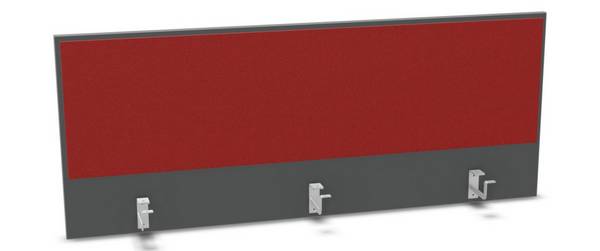 Aufsatz-Paneel,f. Schreibtisch,Anbau hinten,B 1400mm,Holz pinnbar,MS-dunkelgrau,BN4011-rot