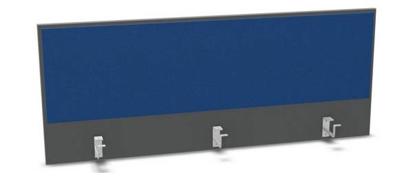 Aufsatz-Paneel,f. Schreibtisch,Anbau hinten,B 1400mm,Holz pinnbar,MS-dunkelgrau,BN6016-blau