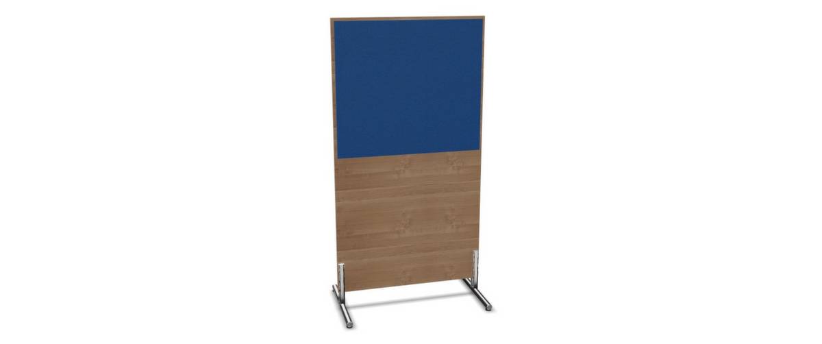 Trennwand,HxB 1545x800mm,Stoffbezug einseitig,Wand Holz/Stoff,Gestell Stahl,Füße,NT-Cherry,BN6016-blau-4