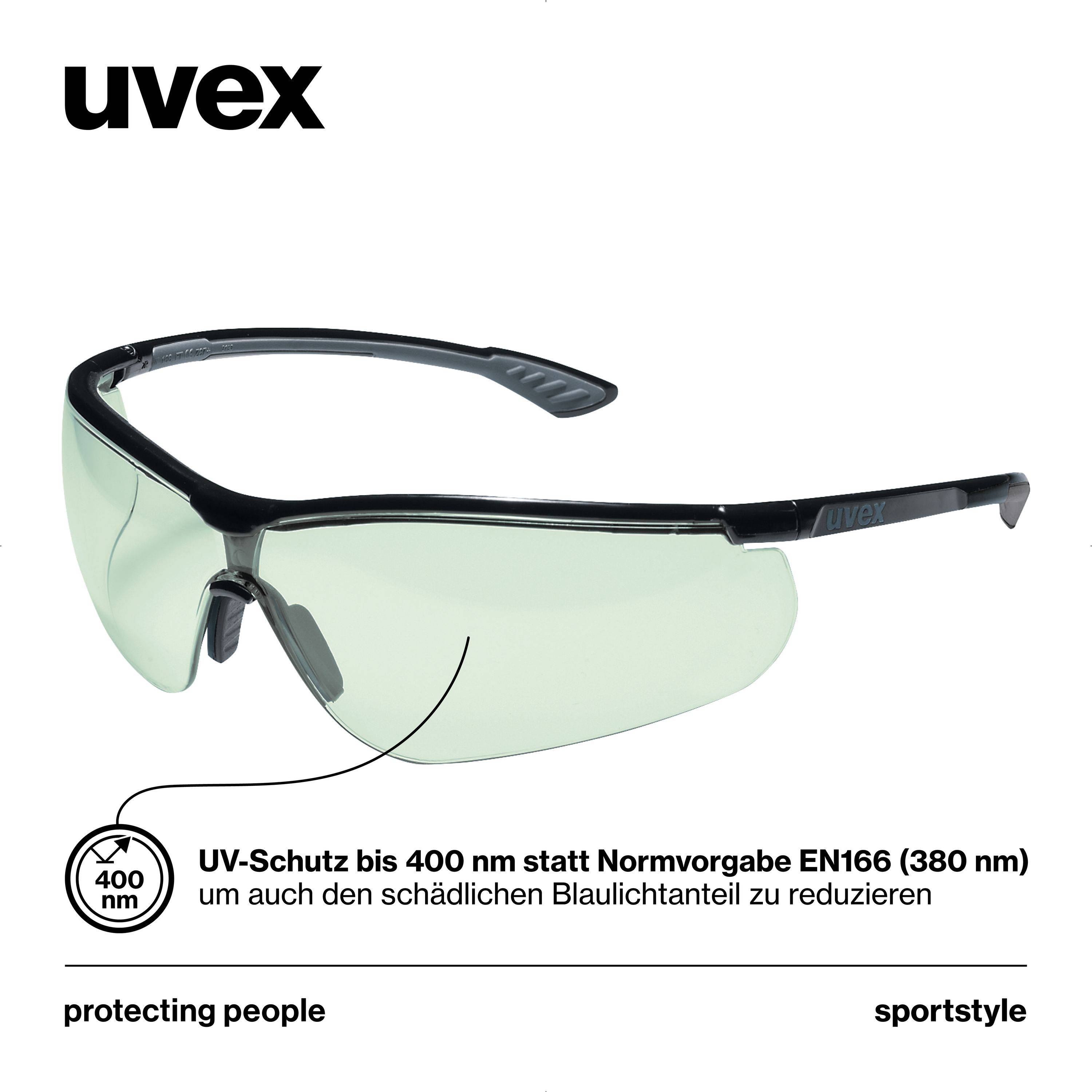 Uvex Sportstyle Schutzbrille - Mit Selbsttönende Scheiben - Schwarz/Grau-2