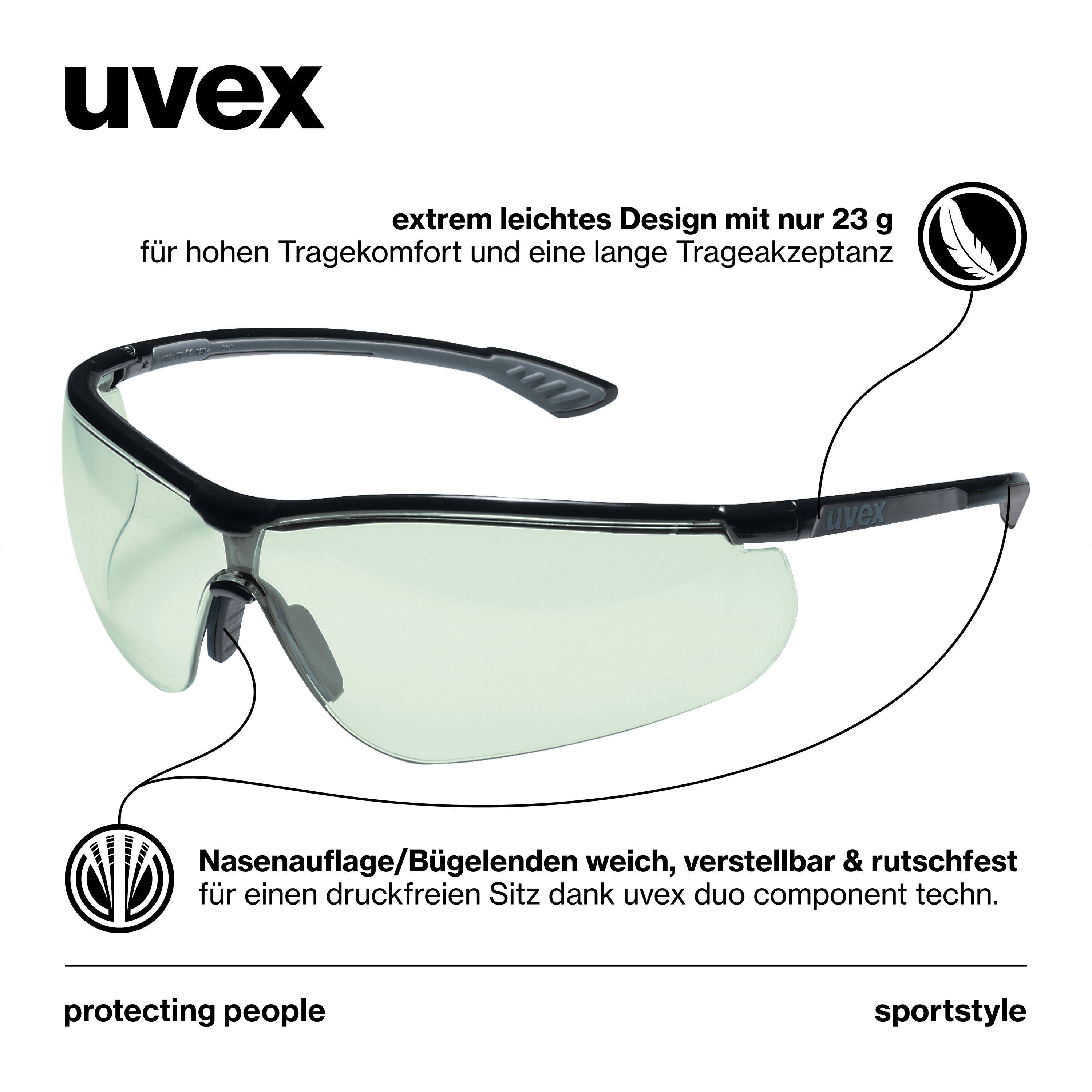 Uvex Sportstyle Schutzbrille - Mit Selbsttönende Scheiben - Schwarz/Grau-4