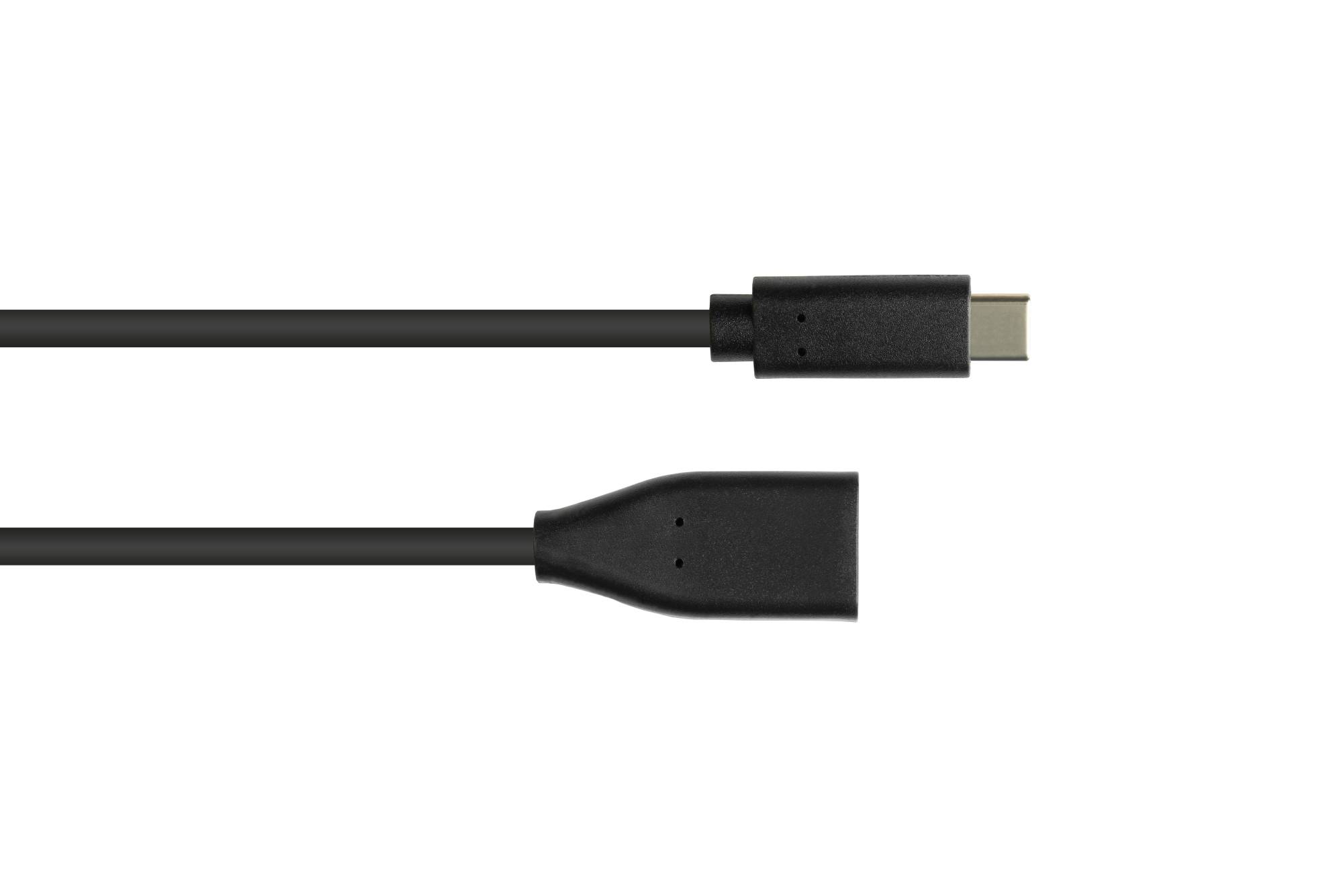 Adapterkabel USB 3.2 Gen.1 / USB 3.0 OTG (On-the-go), USB-C™ Stecker an USB A Buchse, schwarz, 0,1m, Good Connections®-1