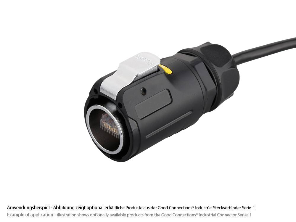 Good Connections® Industrie-Steckverbinder S1 - Unbestückter Stecker mit Klick-Arretierung, Aussparung für RJ45 Stecker-2