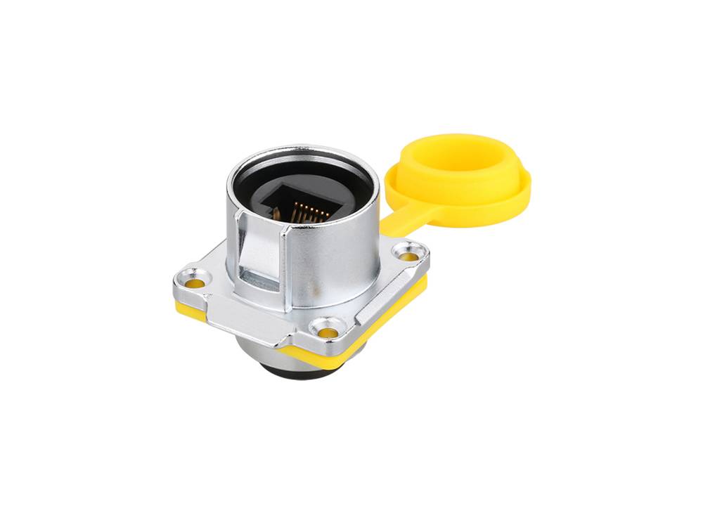Good Connections® Industrie-Steckverbinder S1 - RJ45 Durchführungskupplung mit Flansch, RJ45 Buchse beidseitig, Metall-2