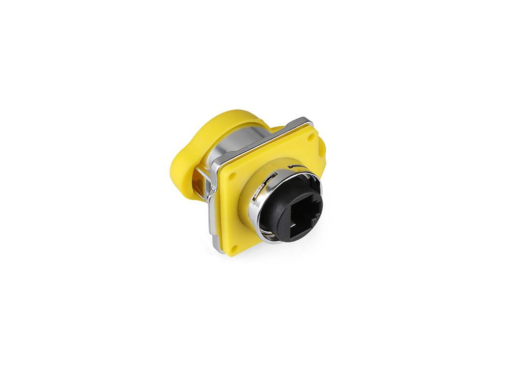 Good Connections® Industrie-Steckverbinder S1 - RJ45 Durchführungskupplung mit Flansch, RJ45 Buchse beidseitig, Metall-3