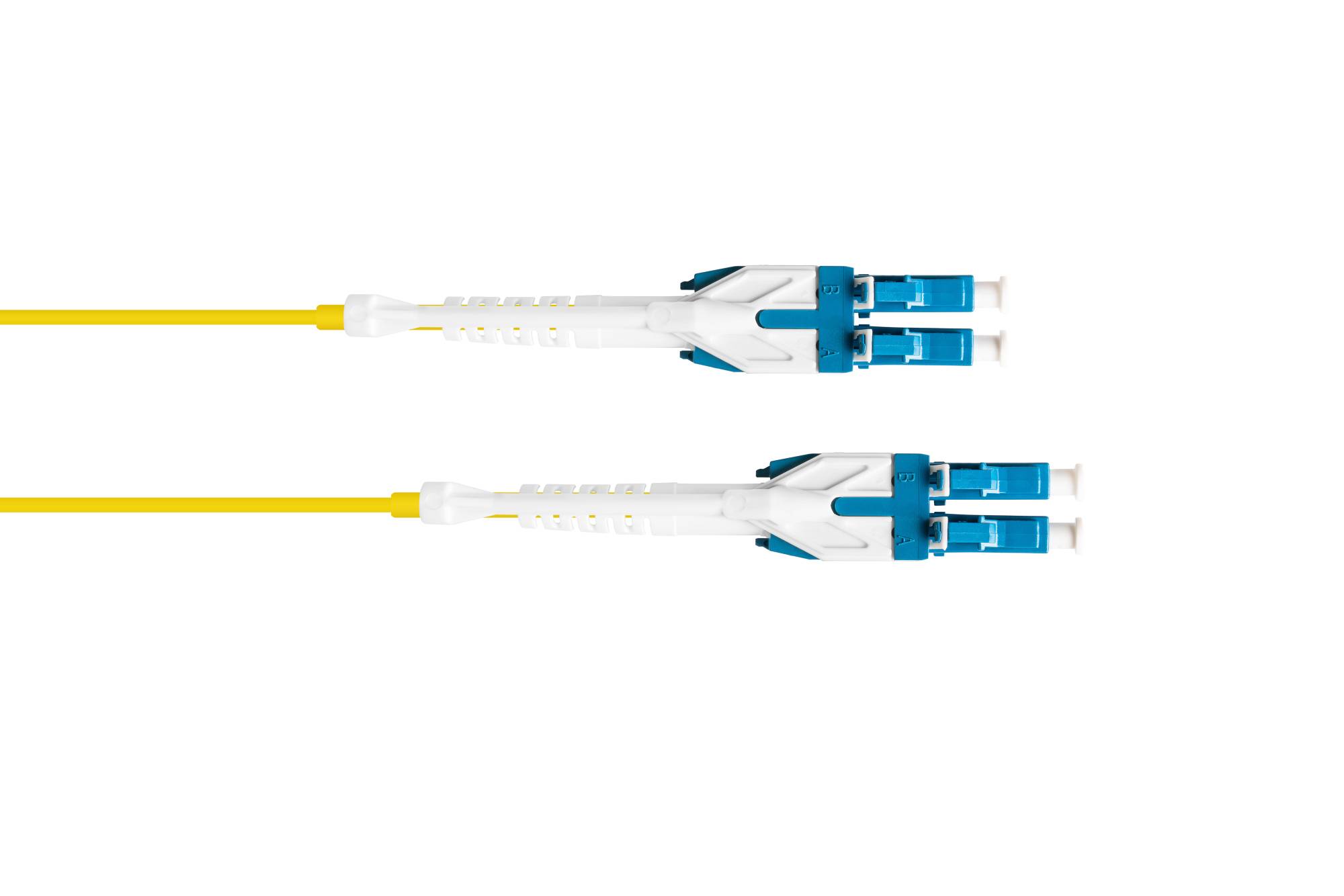 Patchkabel LWL Duplex OS2 (Singlemode, 9/125) LC/LC, UNIBOOT, LSZH, Entriegelungslasche, 0,5m, Good Connections®-2